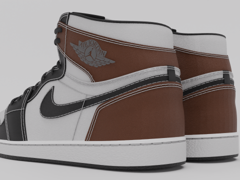 Pack of Nike Air Jordan 1 sneakers 3D 模型