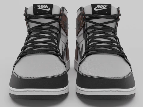 Pack of Nike Air Jordan 1 sneakers 3D Model