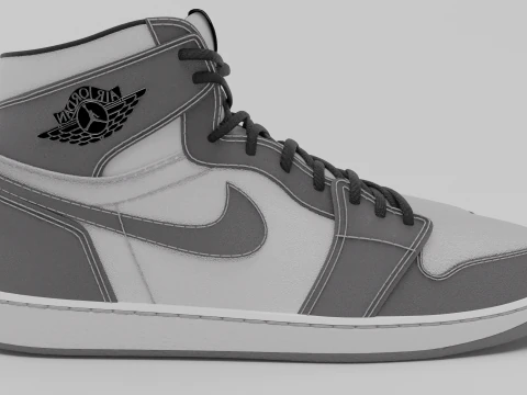 Pack of Nike Air Jordan 1 sneakers 3D Model