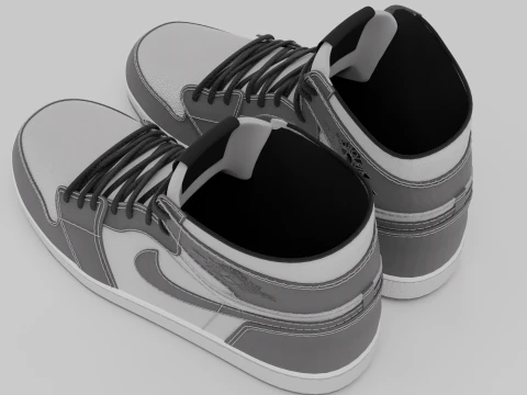 Pack of Nike Air Jordan 1 sneakers 3D Model