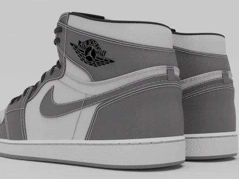 Pack of Nike Air Jordan 1 sneakers 3D Model