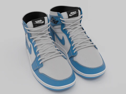 Pack of Nike Air Jordan 1 sneakers 3D Model