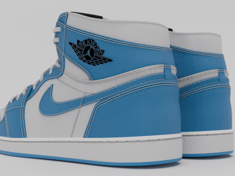Pack of Nike Air Jordan 1 sneakers 3D 模型
