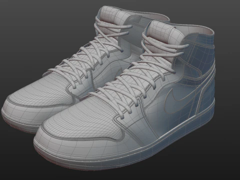 Pack of Nike Air Jordan 1 sneakers 3D Model