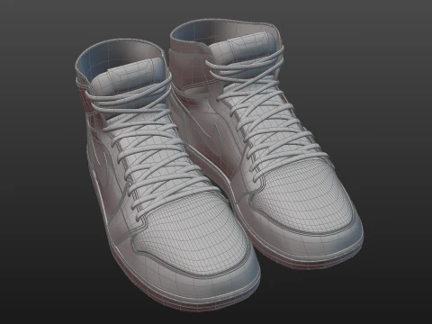 Pack of Nike Air Jordan 1 sneakers 3D Model