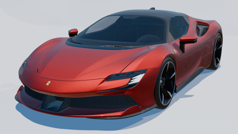 Ferrari SF90 Stradale 3D 模型 .c4d .max .obj .3ds .fbx .stl .blend 