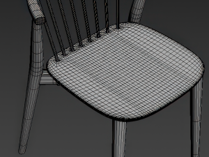 Study chair wooden 3D Model