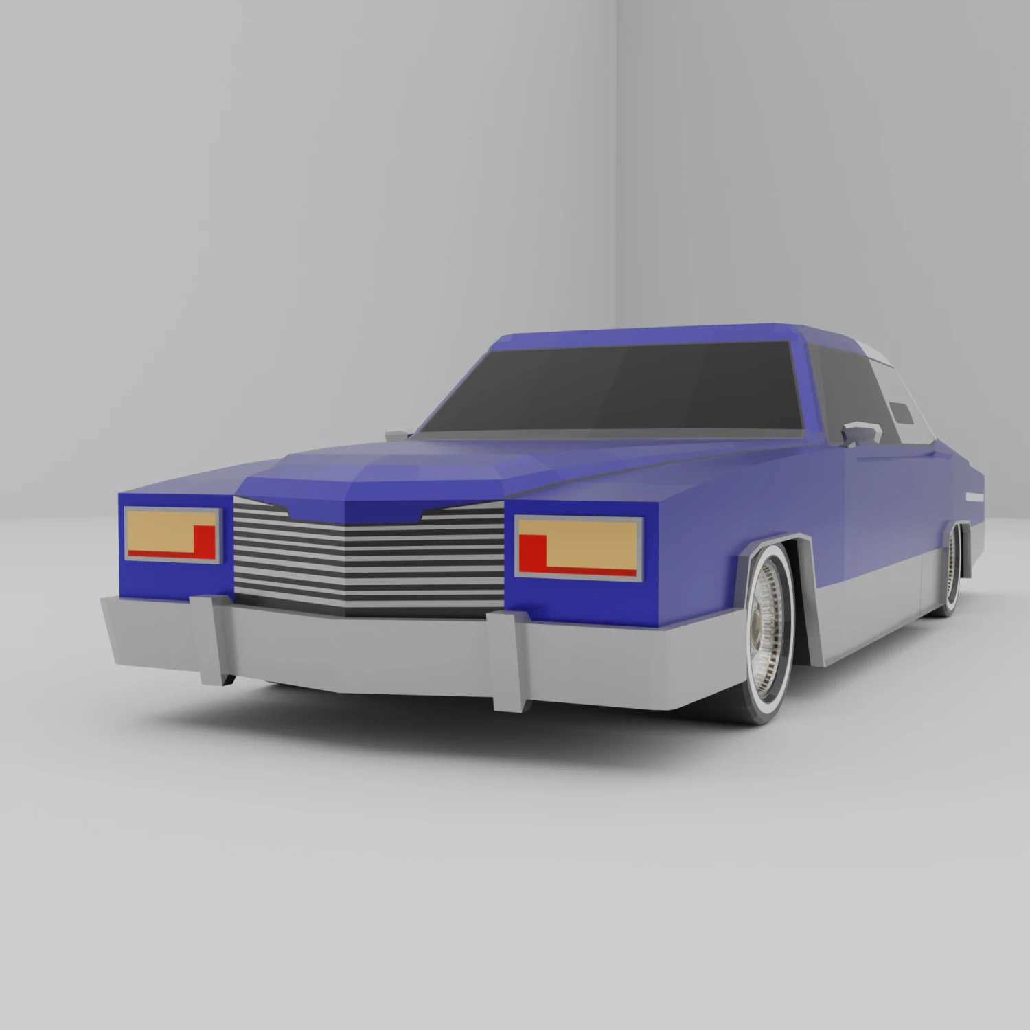 Lowrider car lowpoly 3D Model .c4d .max .obj .3ds .fbx .stl .blend 