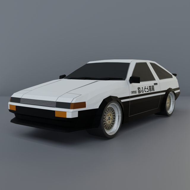 Lowrider car lowpoly 3D Model .c4d .max .obj .3ds .fbx .stl .blend 