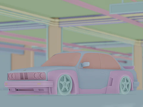 BMVV E30 ROCKET BUNNY 3D Model