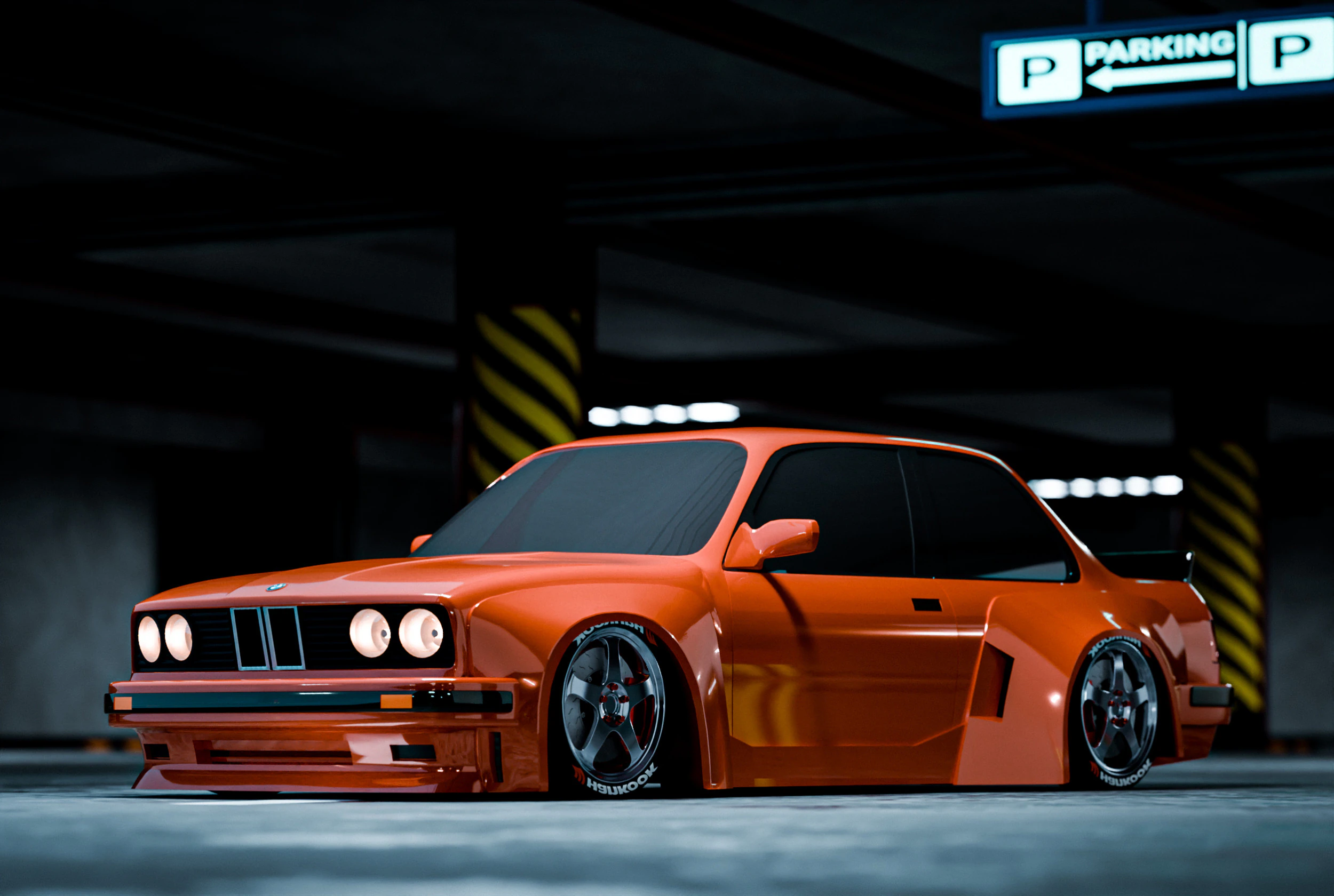 BMVV E30 ROCKET BUNNY 3D Model .c4d .max .obj .3ds .fbx .stl .blend 