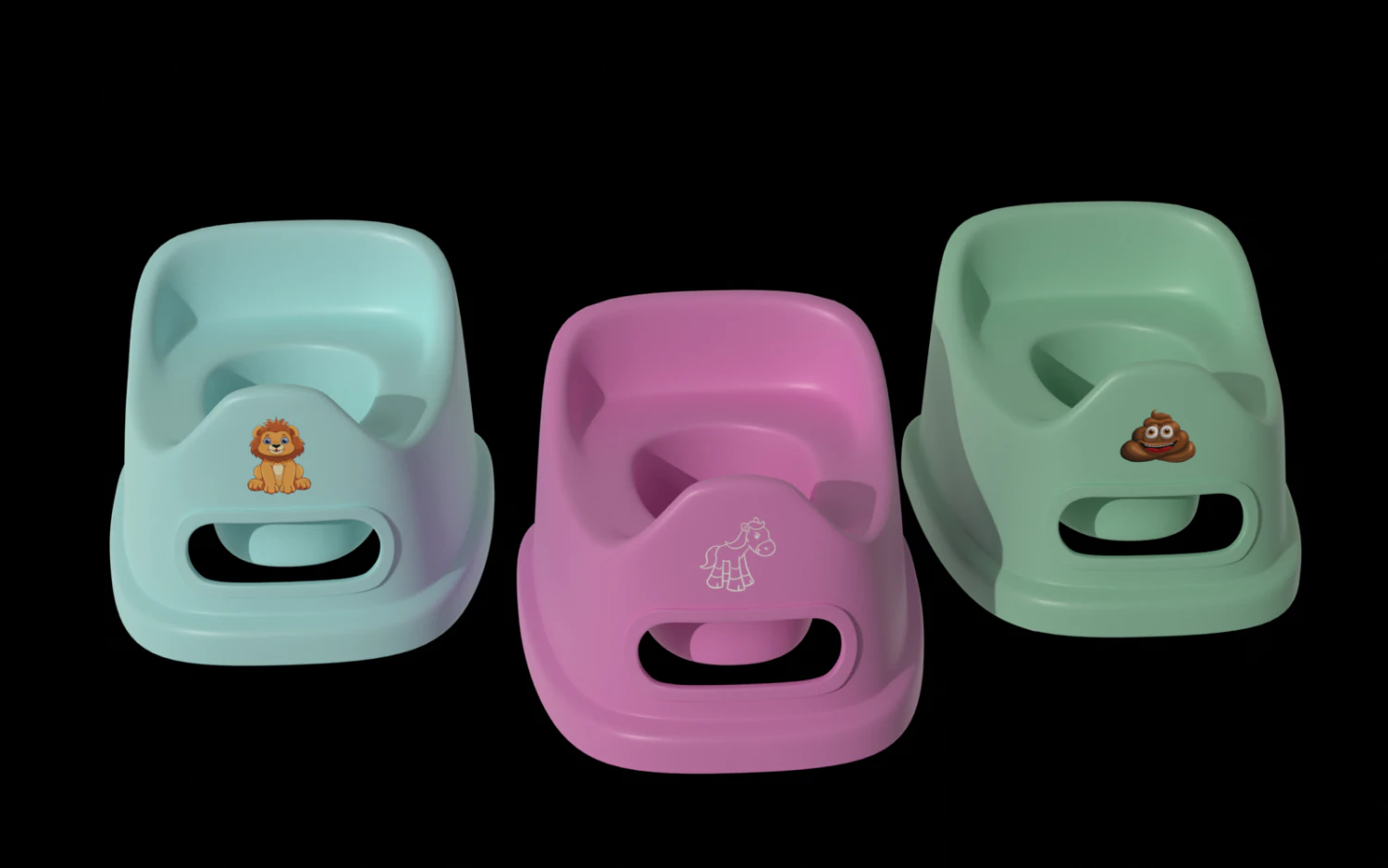 Baby Potty Collection 3D Model .c4d .max .obj .3ds .fbx .stl .blend 