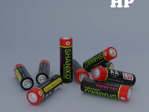 AA Battery 3D Model