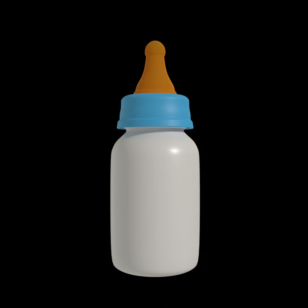 Baby Bottle 3D Model .c4d .max .obj .3ds .fbx .stl .blend 