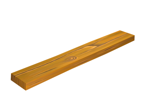 Hand Painted Wooden Plank 3D Model