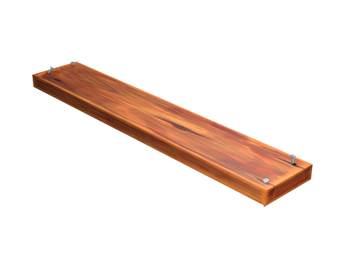 Hand Painted Wooden Plank With Nails 3Dモデル