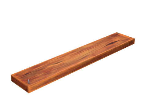 Hand Painted Wooden Plank With Nails 3Dモデル