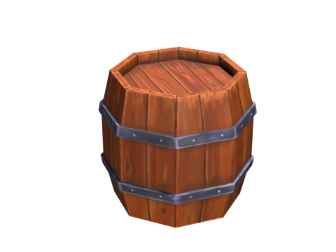 Hand Painted Wooden Barrel 3D-Modell