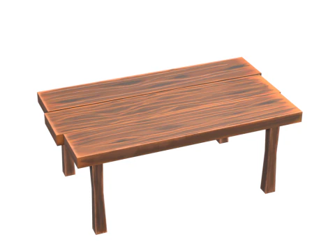 Дерев'яний стіл з ручним розписом 3D Модель