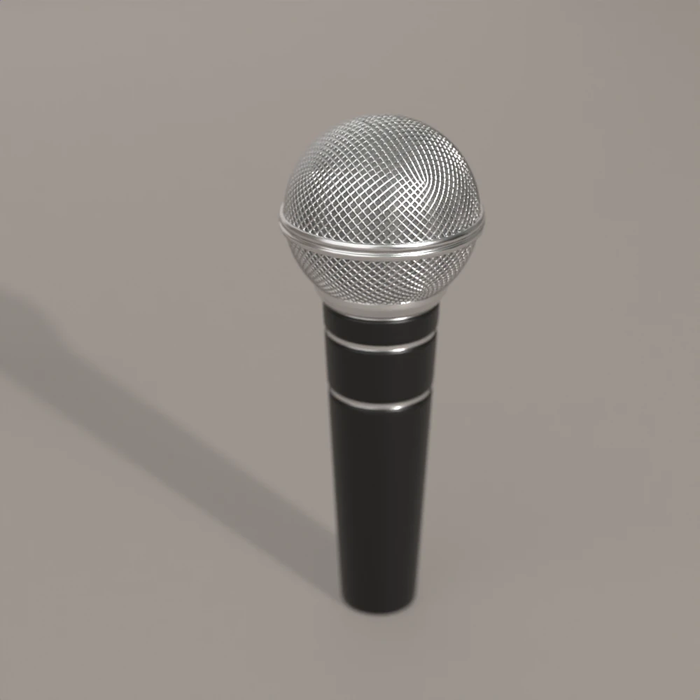 Microphone 3D Model .c4d .max .obj .3ds .fbx .stl .blend 