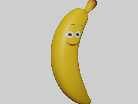 Hand Painted Banana Character 3D Model