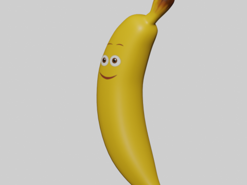 Hand Painted Banana Character 3D Model