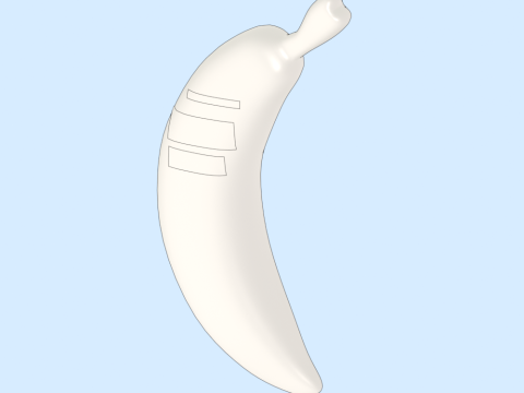 Hand Painted Banana Character 3D Model