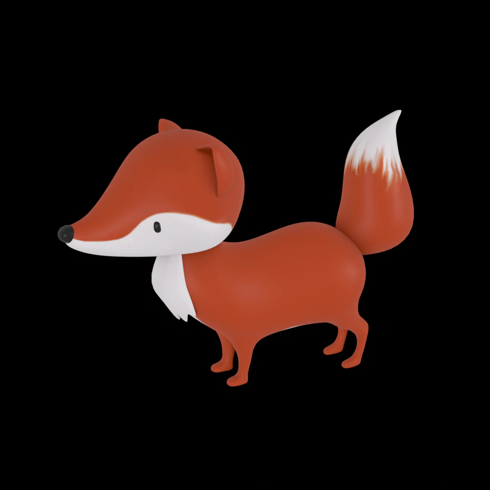 Fox 3D Model .c4d .max .obj .3ds .fbx .stl .blend 