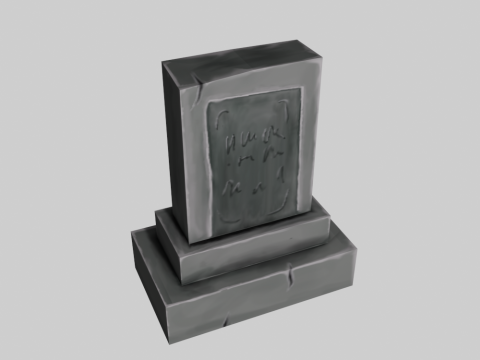 Hand Painted Gravestone 3D Model