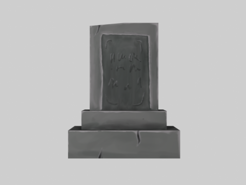 Hand Painted Gravestone 3D मॉडल