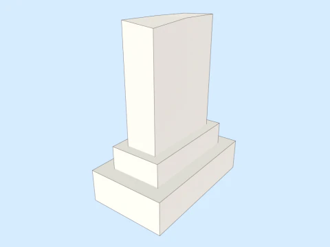 हाथ से चित्रित समाधि स्थल 3D मॉडल