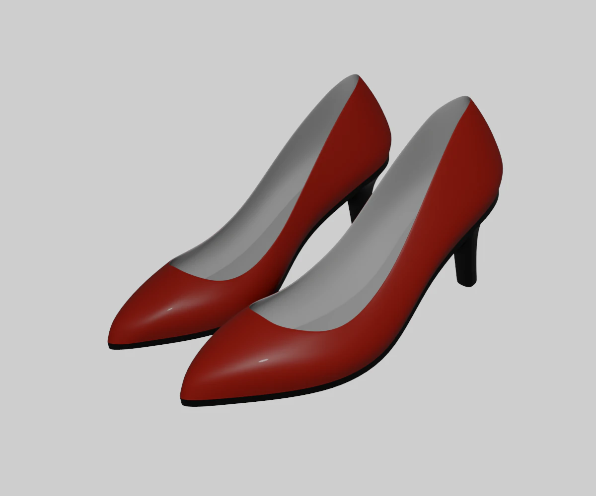 Heel Shoes 3D Model .c4d .max .obj .3ds .fbx .stl .blend 