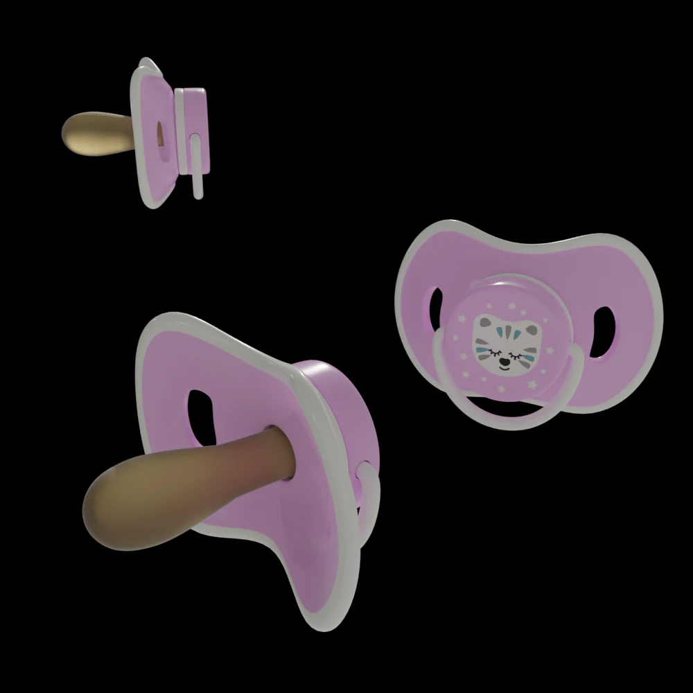 Baby Pacifier 3D Model .c4d .max .obj .3ds .fbx .stl .blend 