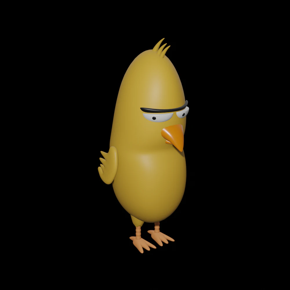 p&aacute;jaro ofendido Modelo 3D .c4d .max .obj .3ds .fbx .stl .blend 