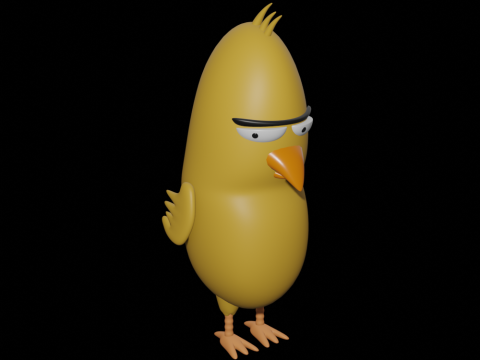 Offended Bird Model 3D
