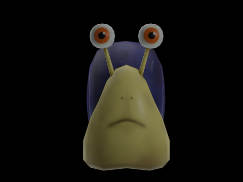 Hand Painted Low Poly Snail 3D Model