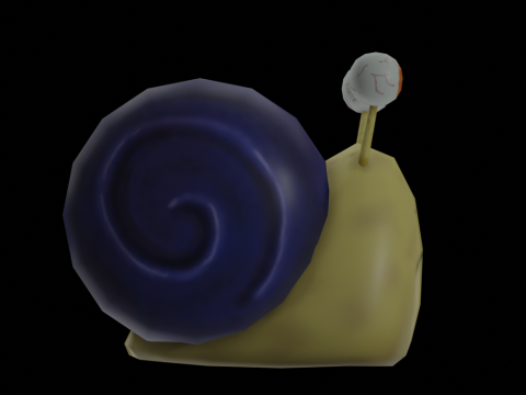 Hand Painted Low Poly Snail 3D Model