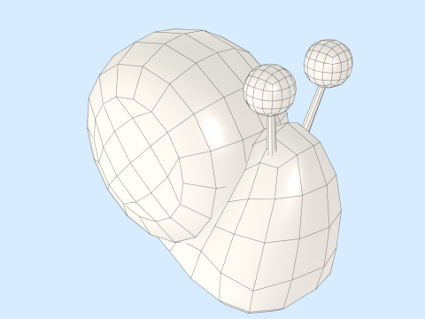 Hand Painted Low Poly Snail 3D Model