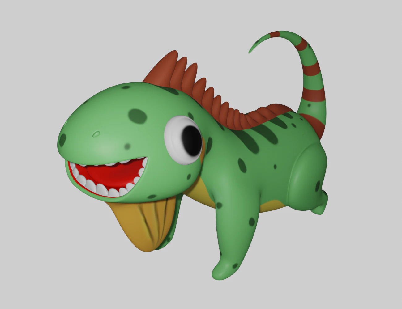 Hand Painted Iguana 3D Model .c4d .max .obj .3ds .fbx .stl .blend