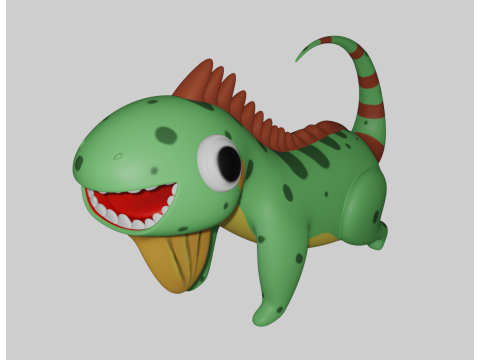 Hand Painted Iguana 3D Модель
