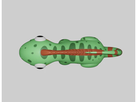 Hand Painted Iguana 3D Model