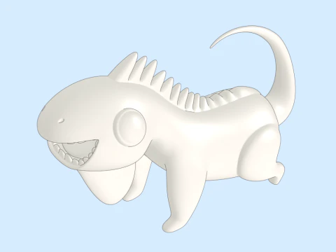 Hand Painted Iguana 3D Model