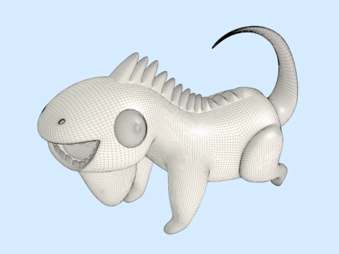 Hand Painted Iguana 3D Model