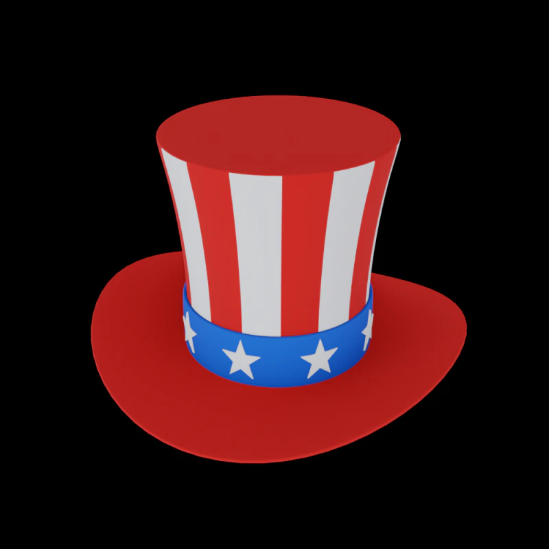 엉클 샘 모자 3D 모델 .c4d .max .obj .3ds .fbx .stl .blend 