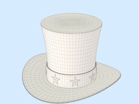 엉클 샘 모자 3D 모델