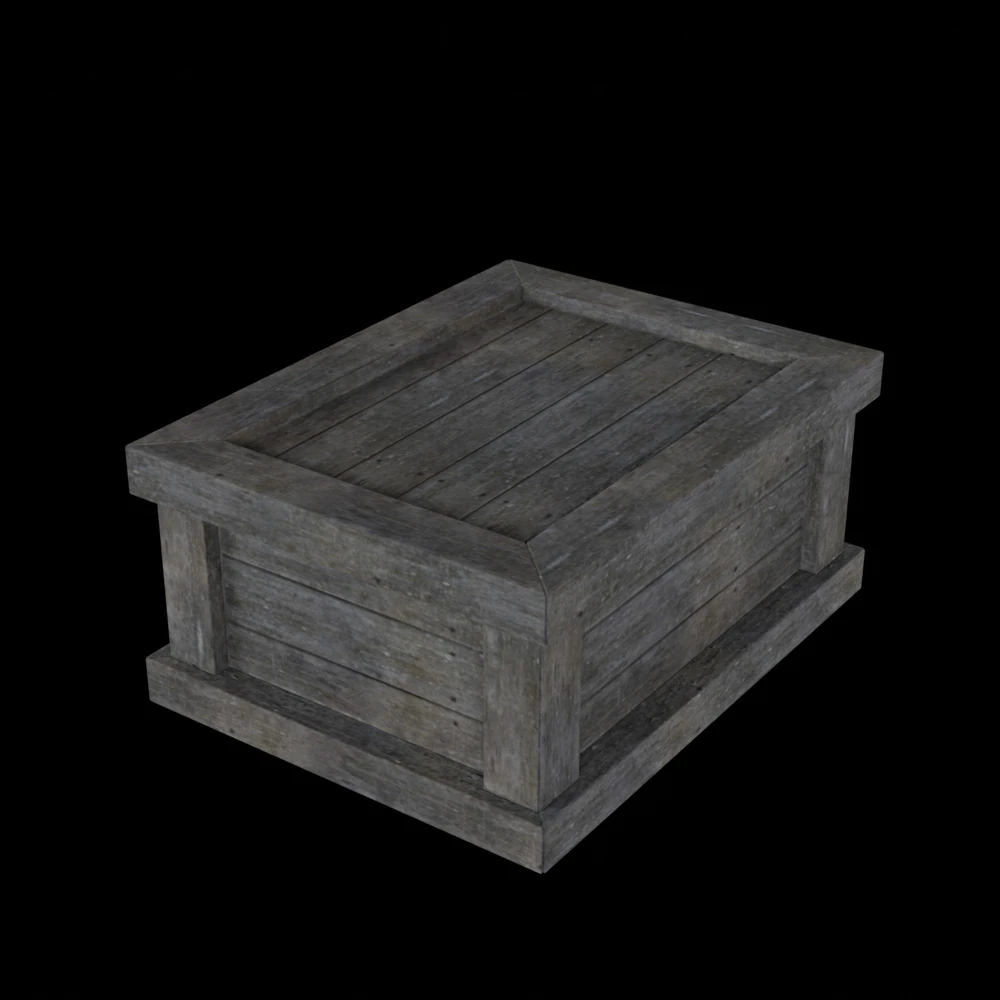 Wooden Box 3D Model .c4d .max .obj .3ds .fbx .stl .blend 