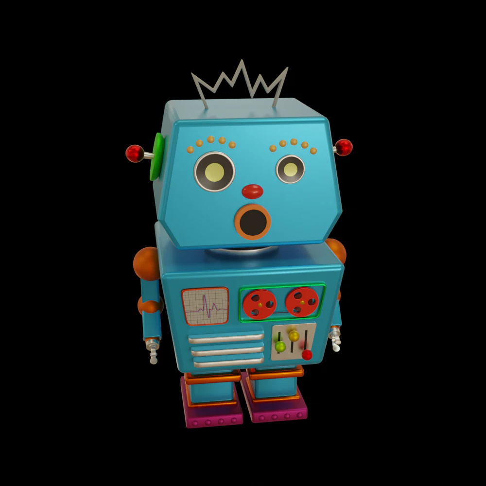 Toy Robot 3D Model .c4d .max .obj .3ds .fbx .stl .blend 