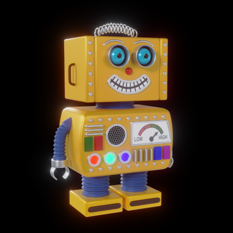 Toy Robot 3D मॉडल .c4d .max .obj .3ds .fbx .stl .blend