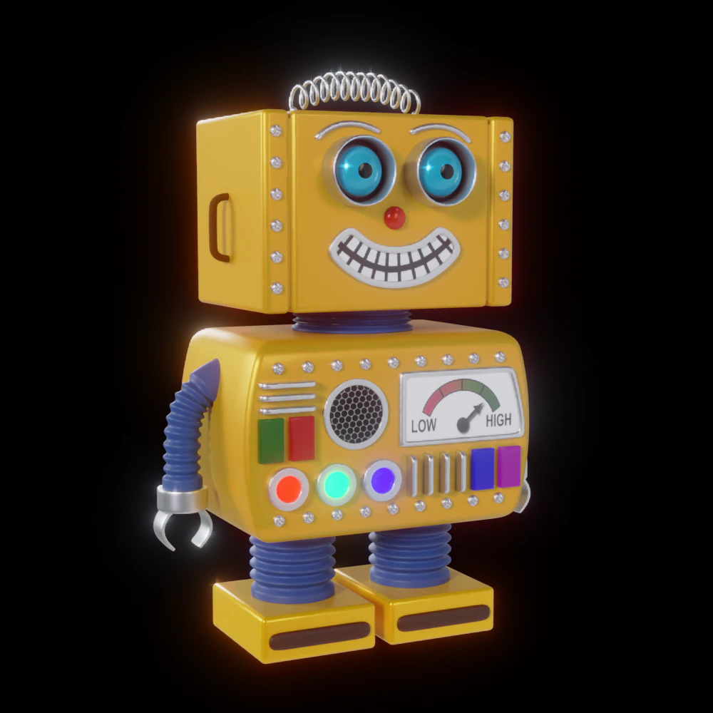 Toy Robot 3D Model .c4d .max .obj .3ds .fbx .stl .blend