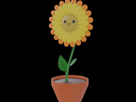 Flower Character Modelo 3D